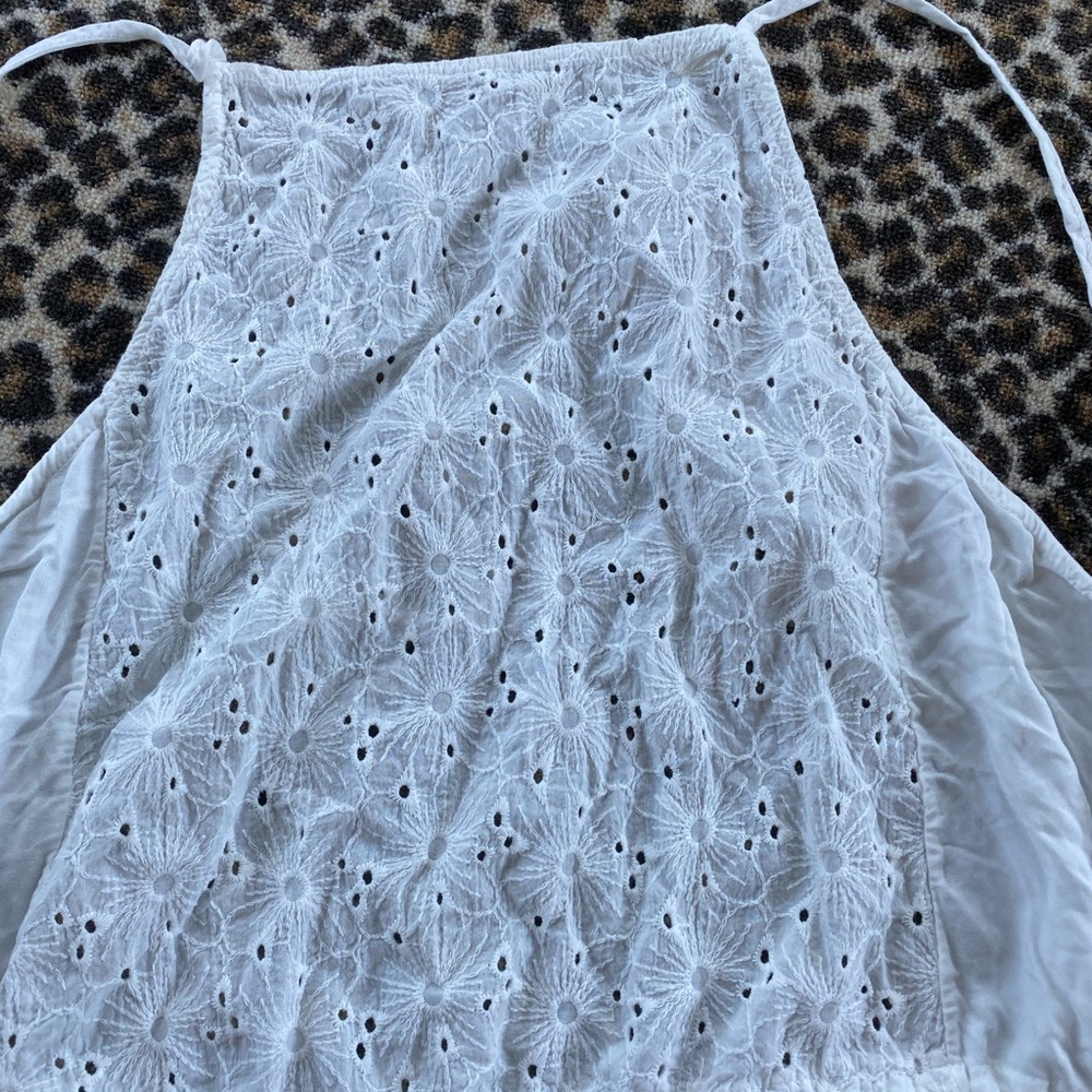 Brandy Melville white flower wrap around top